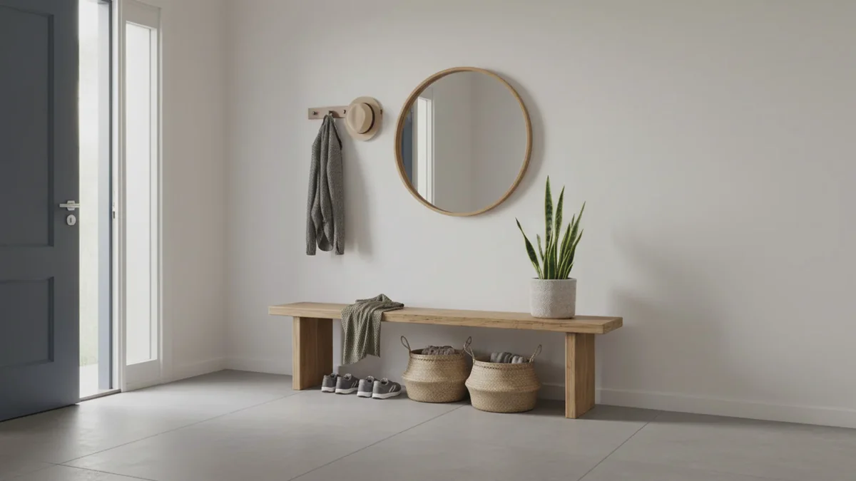 Panchina in legno H&M Home: il segreto visivo che trasforma l’ingresso